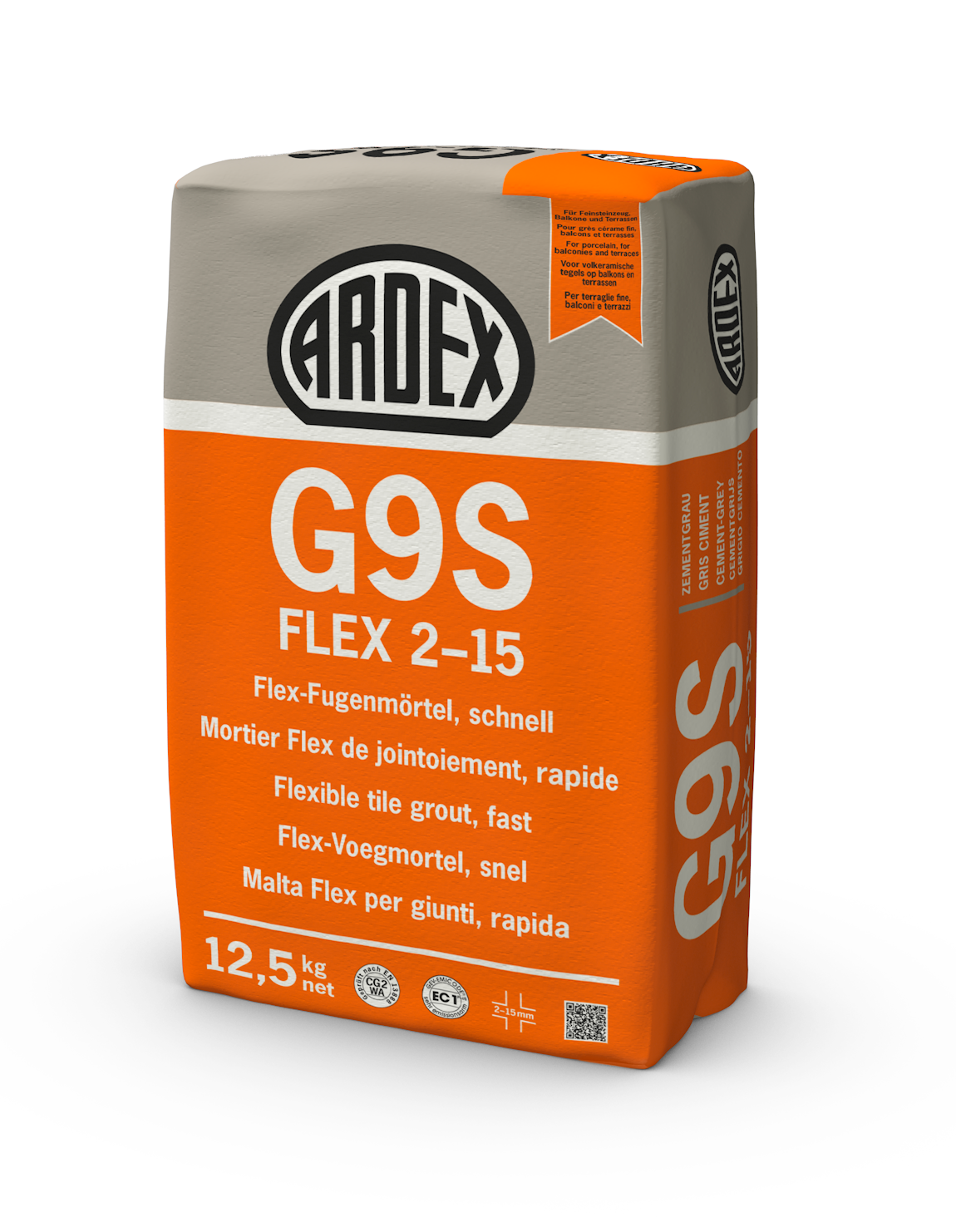 Ardex G9S Flex 2-15 Flex-Fugenmörtel schnell 12,5 Kg Sack grau 