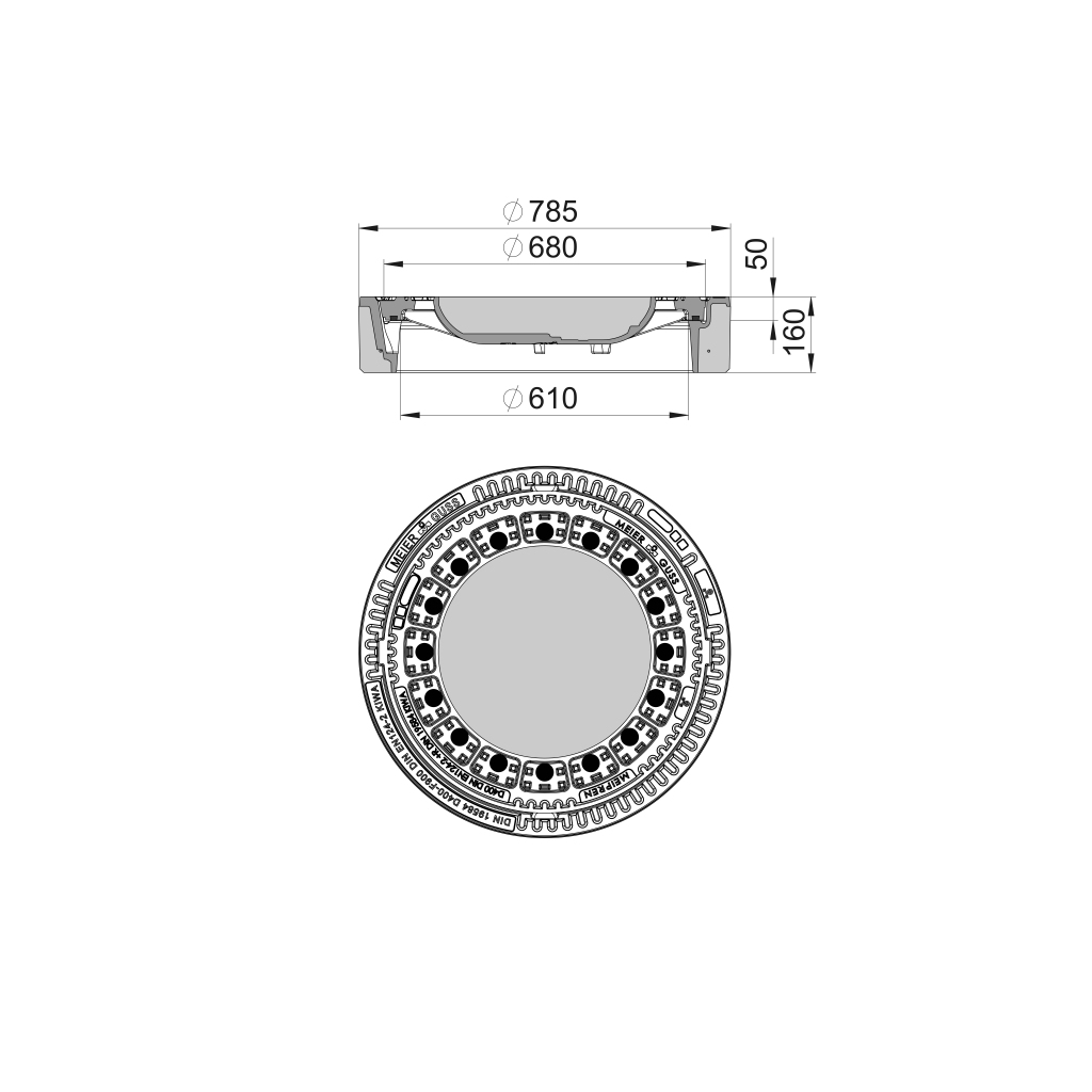 MG 104031 Schachtabd. 600mm Kl.D400 mit Einlage Rahmen Begu,Deckel Begu mB DIN EN 124 